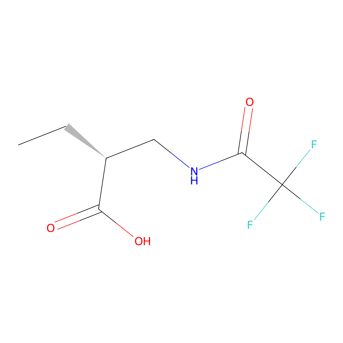 (2R)-2-[(2,2,2-trifluoroacetamido)methyl]butanoic acid molecular structure, CAS 2920084-67-7