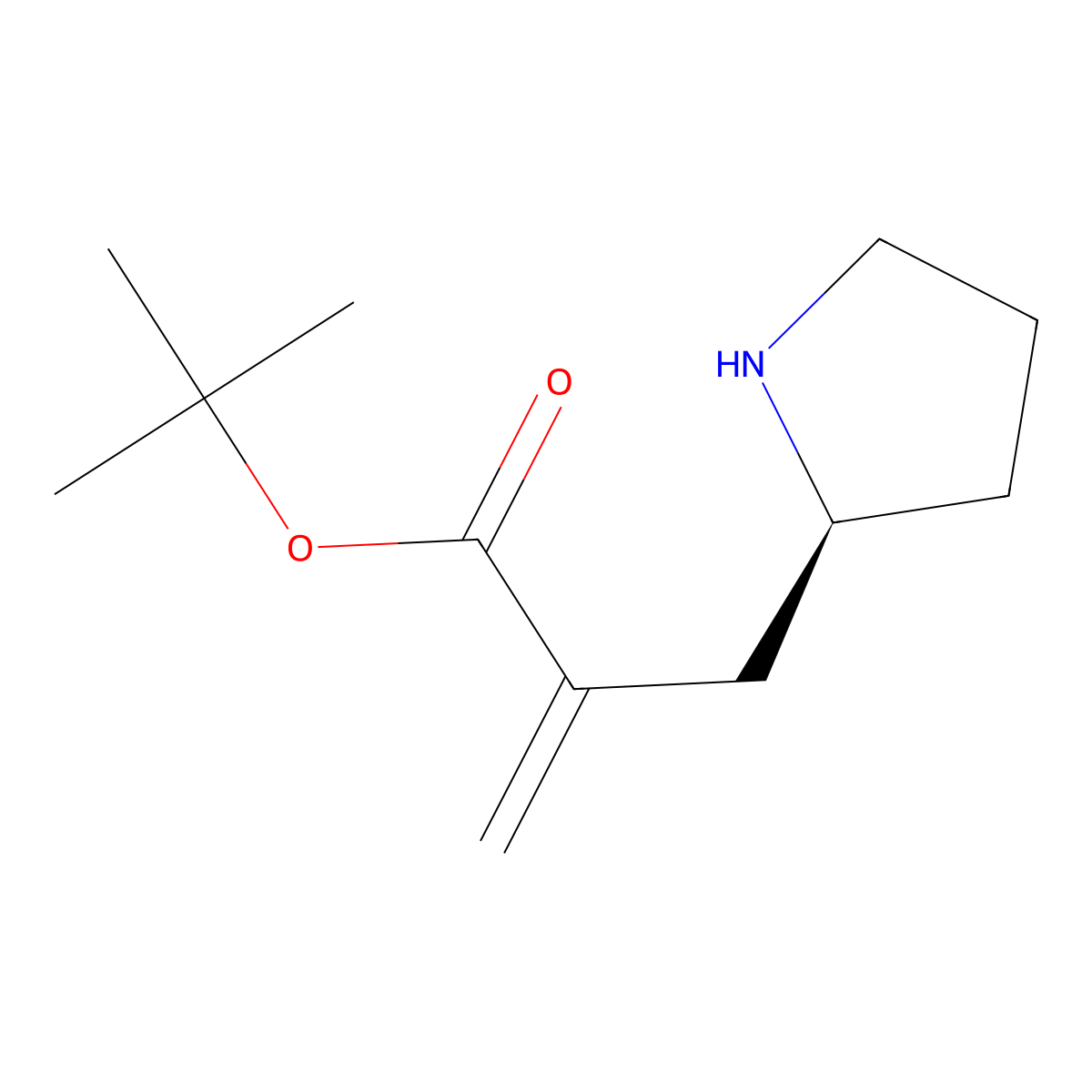tert-butyl 2-{[(2S)-pyrrolidin-2-yl]methyl}prop-2-enoate molecular structure, CAS 2920084-70-2