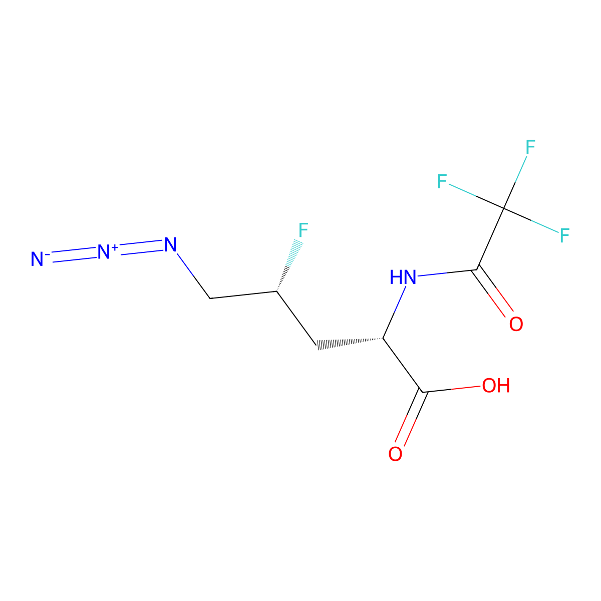 (2S,4R)-5-azido-4-fluoro-2-(2,2,2-trifluoroacetamido)pentanoic acid molecular structure, CAS 2920084-72-4