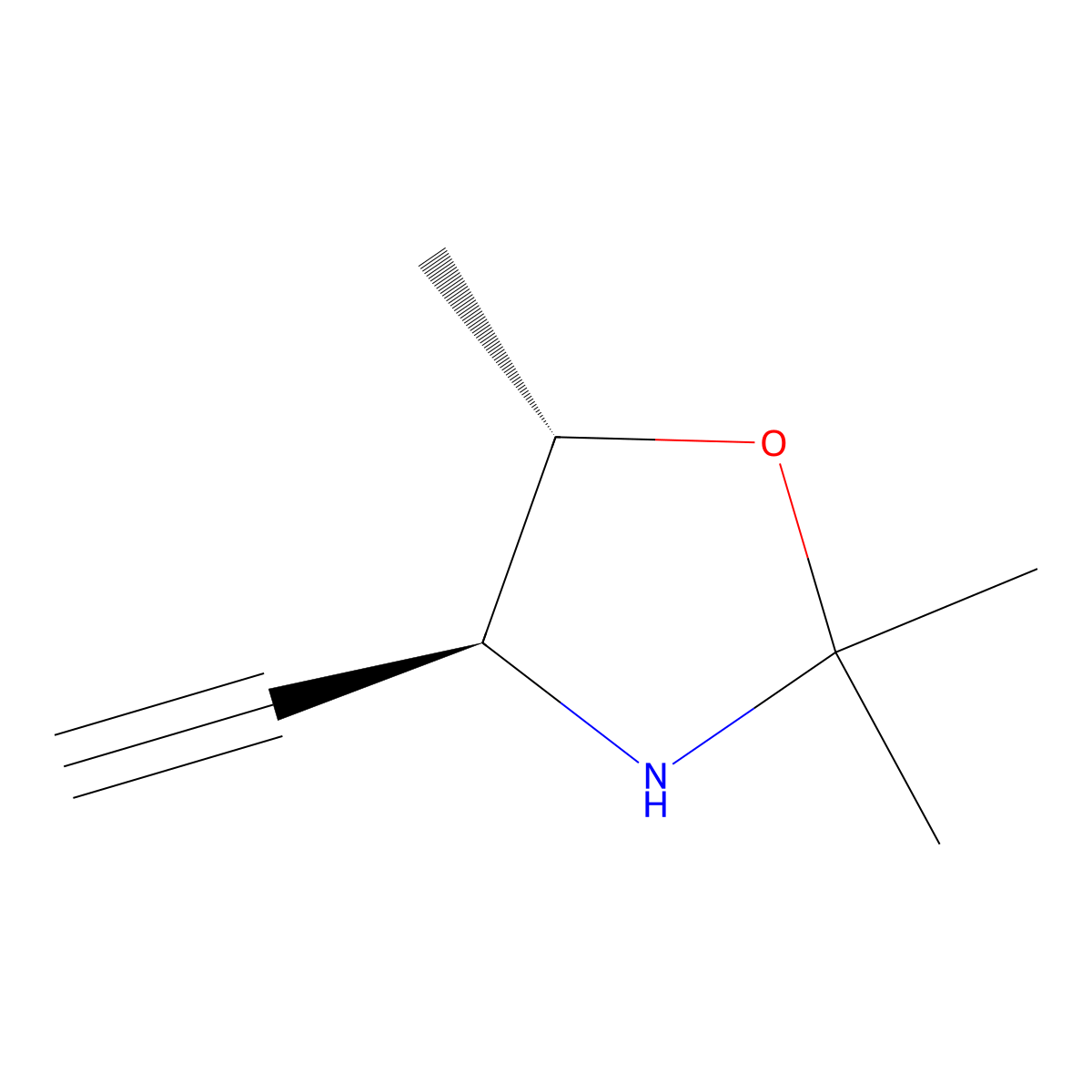 (4S,5S)-4-ethynyl-2,2,5-trimethyl-1,3-oxazolidine molecular structure, CAS 2920084-78-0