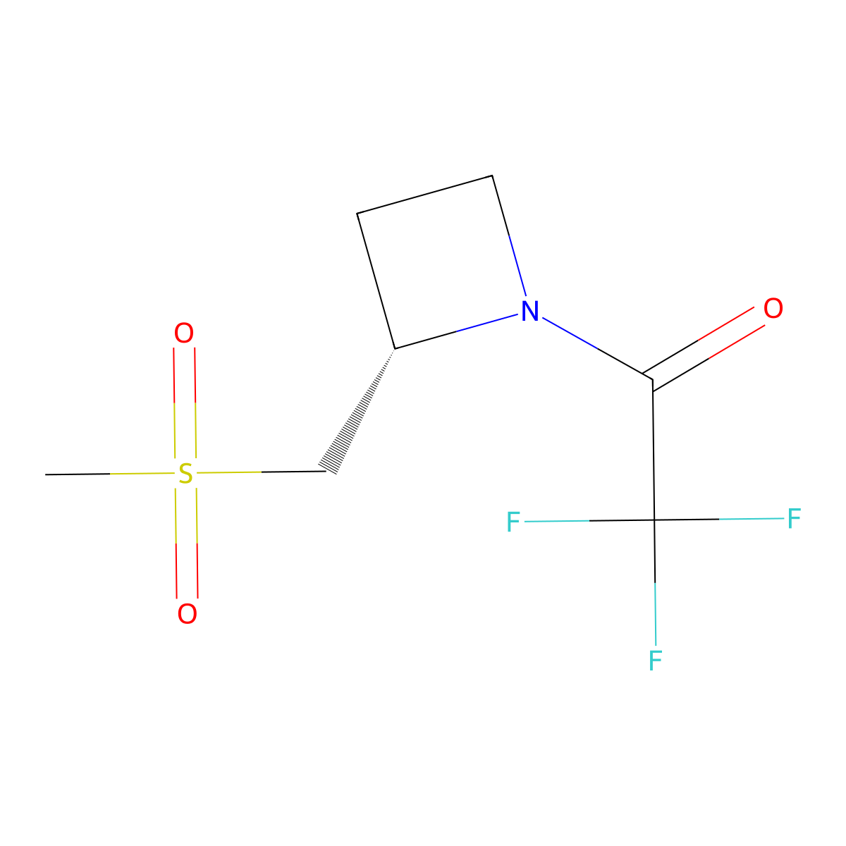 2,2,2-trifluoro-1-[(2S)-2-(methanesulfonylmethyl)azetidin-1-yl]ethan-1-one molecular structure, CAS 2920084-87-1