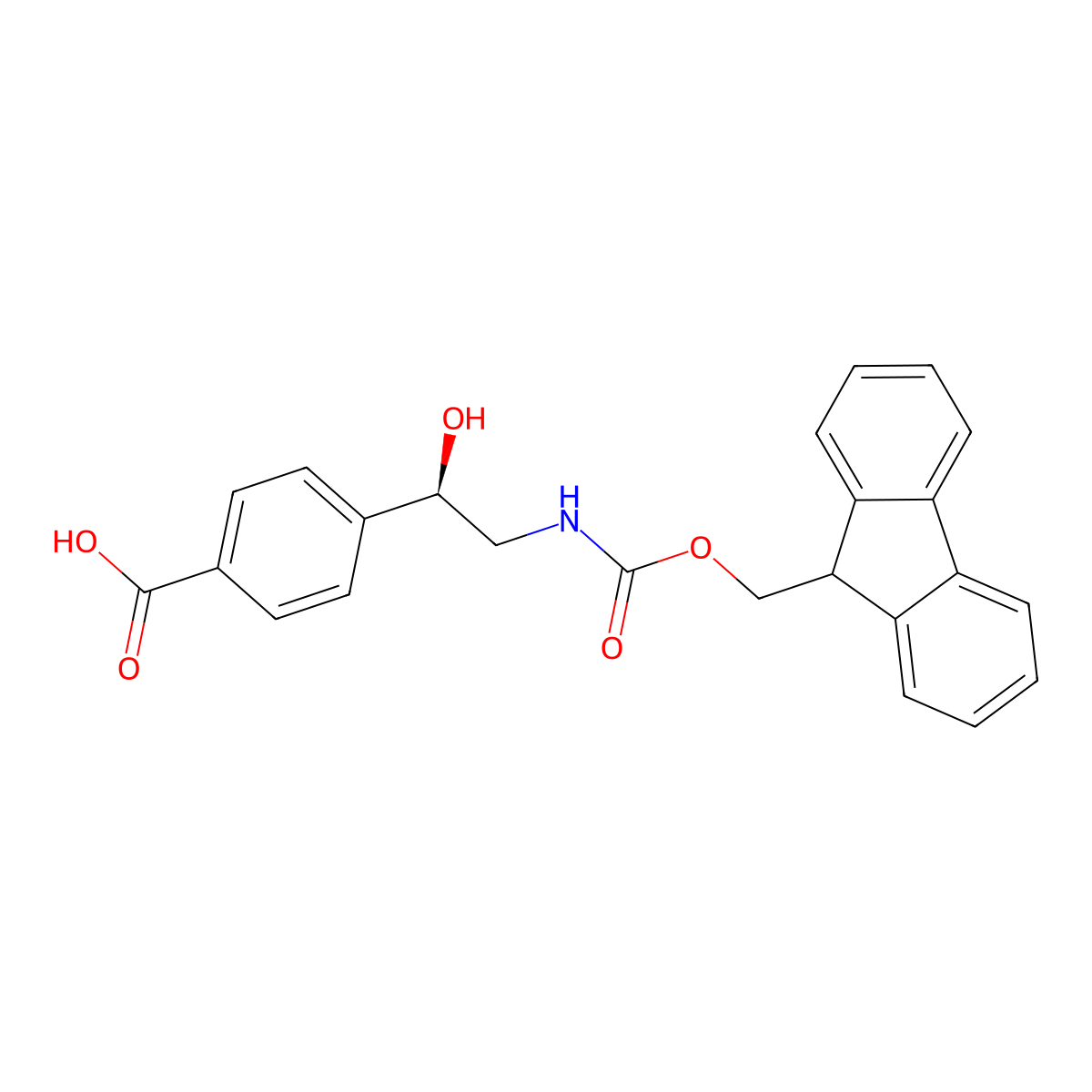 4-[(1R)-2-({[(9H-fluoren-9-yl)methoxy]carbonyl}amino)-1-hydroxyethyl]benzoic acid molecular structure, CAS 2920084-89-3
