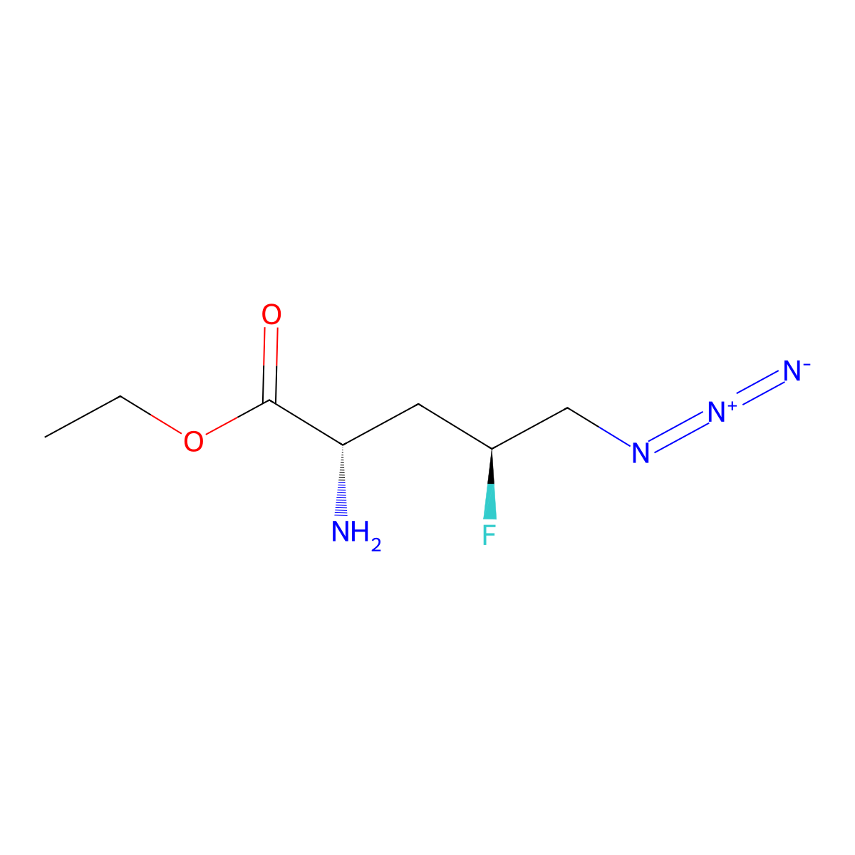 ethyl (2S,4S)-2-amino-5-azido-4-fluoropentanoate molecular structure, CAS 2920085-02-3