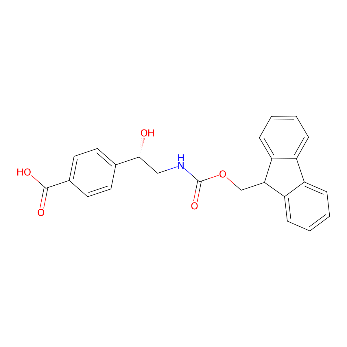 4-[(1S)-2-({[(9H-fluoren-9-yl)methoxy]carbonyl}amino)-1-hydroxyethyl]benzoic acid molecular structure, CAS 2920085-07-8