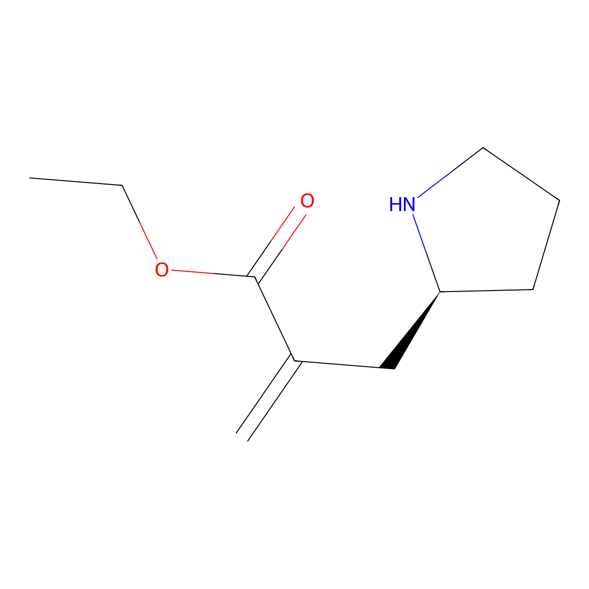 ethyl 2-{[(2S)-pyrrolidin-2-yl]methyl}prop-2-enoate molecular structure, CAS 2920085-21-6