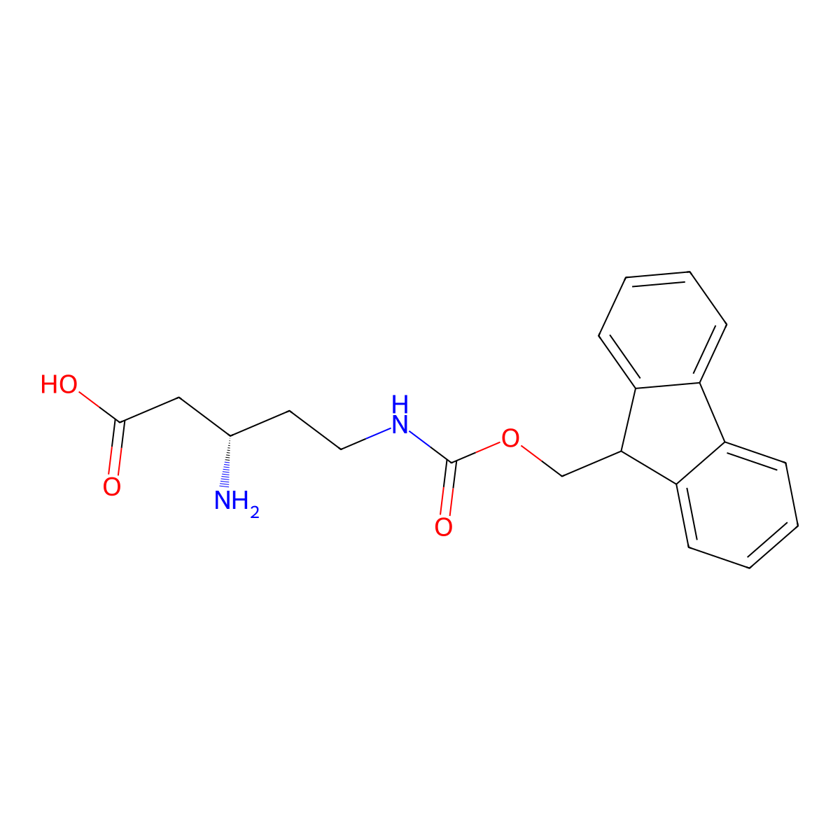 (3S)-3-amino-5-({[(9H-fluoren-9-yl)methoxy]carbonyl}amino)pentanoic acid molecular structure, CAS 2920085-29-4