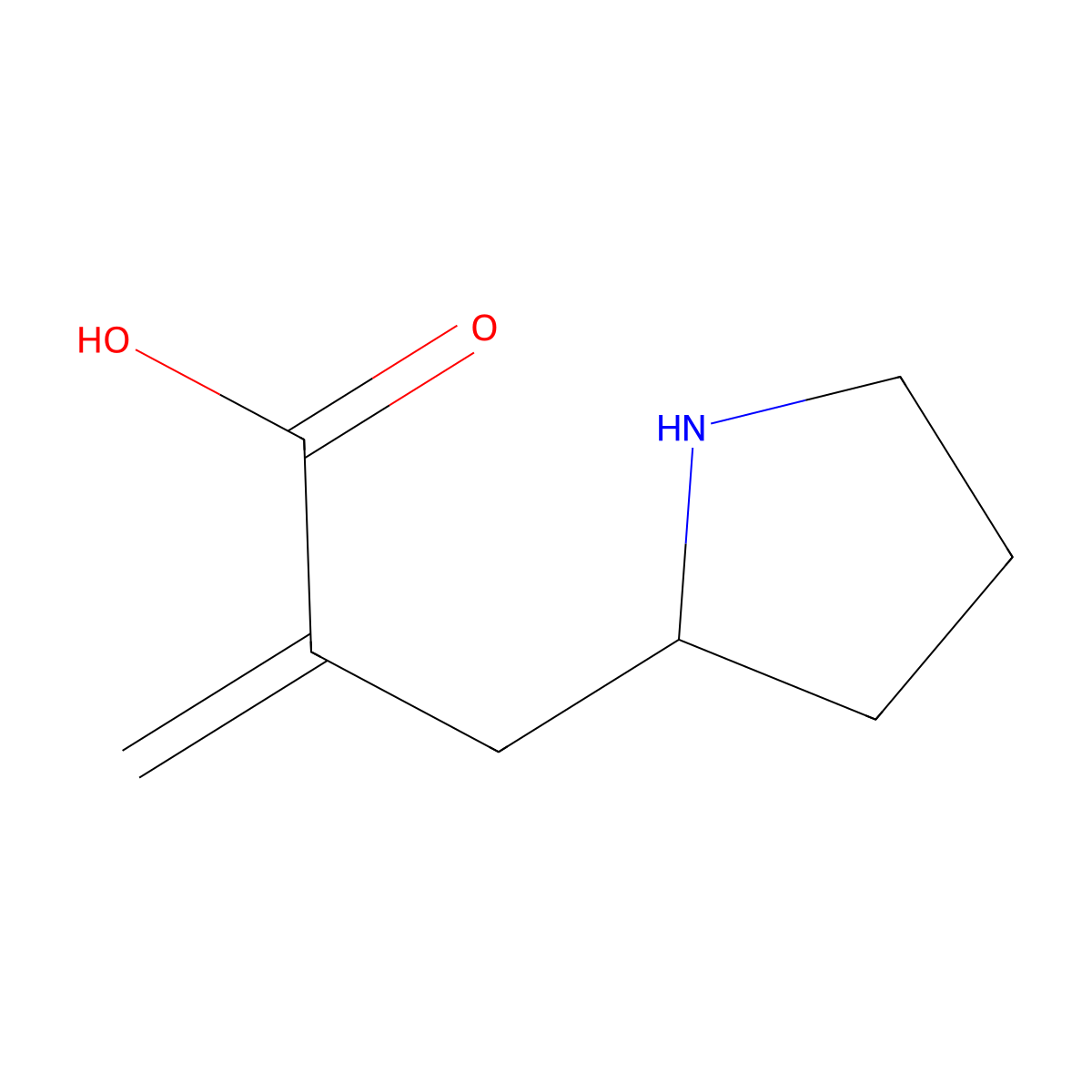 2-{[(2S)-pyrrolidin-2-yl]methyl}prop-2-enoic acid molecular structure, CAS 2920085-32-9