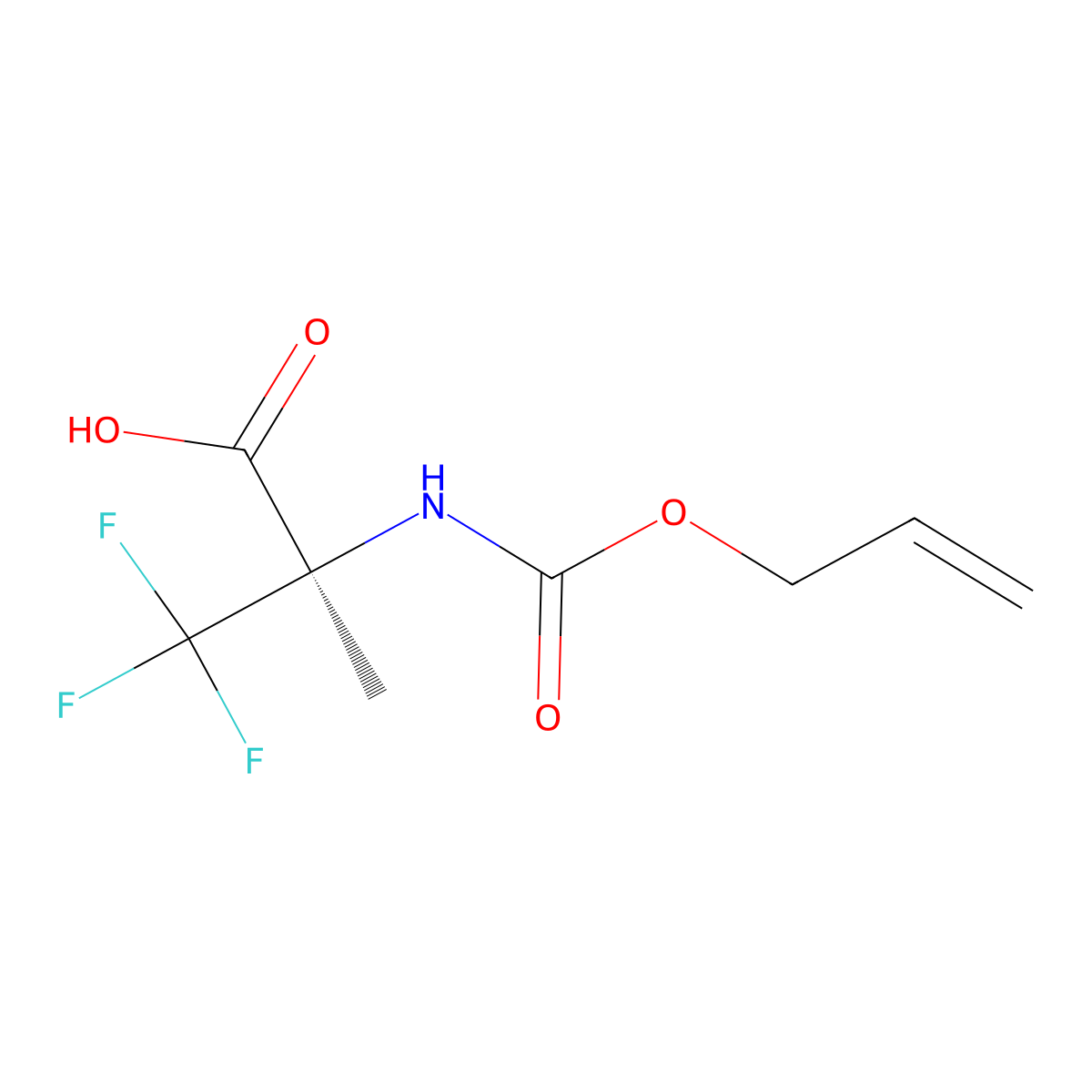 (2R)-3,3,3-trifluoro-2-methyl-2-{[(prop-2-en-1-yloxy)carbonyl]amino}propanoic acid molecular structure, CAS 2920085-38-5