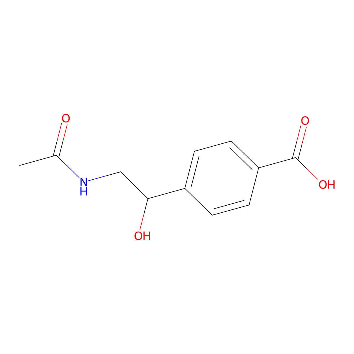 4-[(1R)-2-acetamido-1-hydroxyethyl]benzoic acid molecular structure, CAS 2920085-51-2