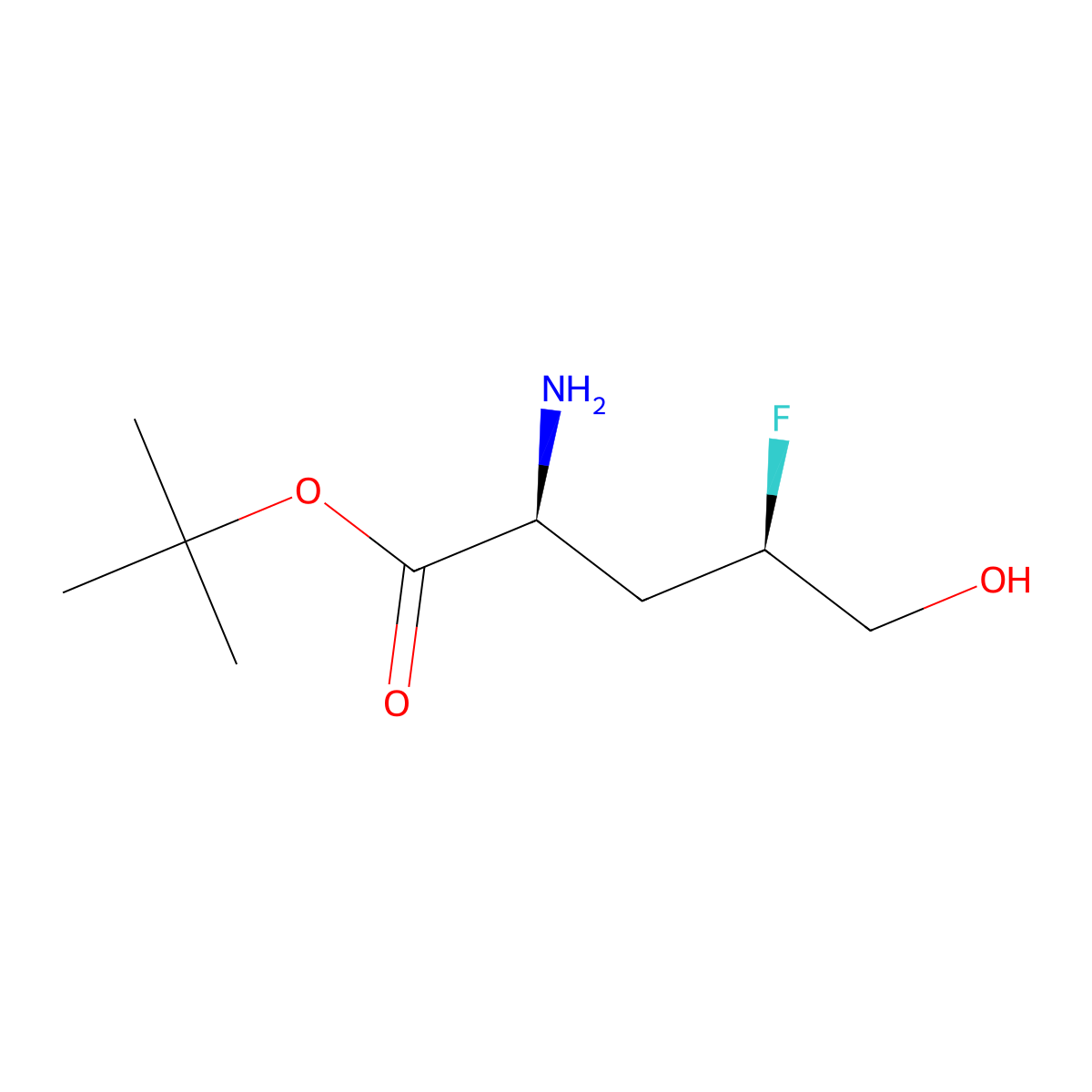 tert-butyl (2S,4R)-2-amino-4-fluoro-5-hydroxypentanoate molecular structure, CAS 2920085-58-9