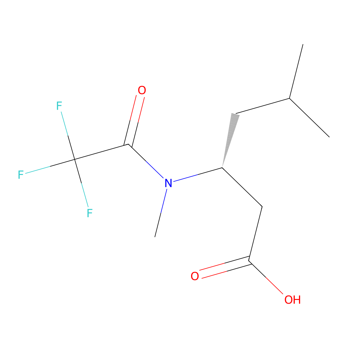 (3R)-5-methyl-3-(2,2,2-trifluoro-N-methylacetamido)hexanoic acid molecular structure, CAS 2920085-63-6