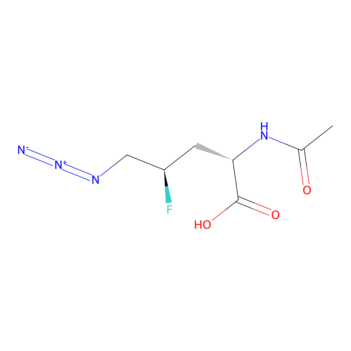 (2S,4R)-5-azido-2-acetamido-4-fluoropentanoic acid molecular structure, CAS 2920085-69-2