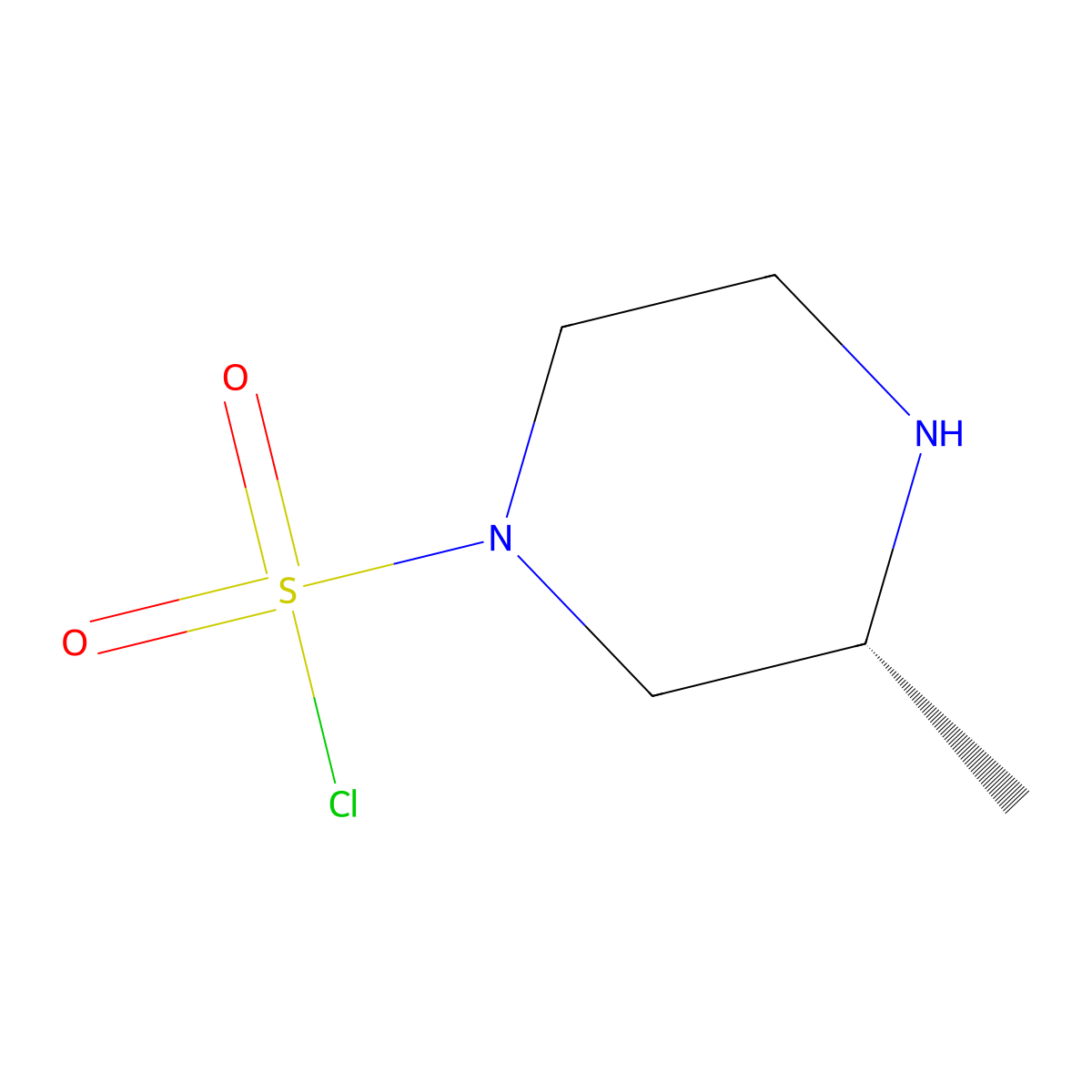 (3R)-3-methylpiperazine-1-sulfonyl chloride molecular structure, CAS 2920085-73-8