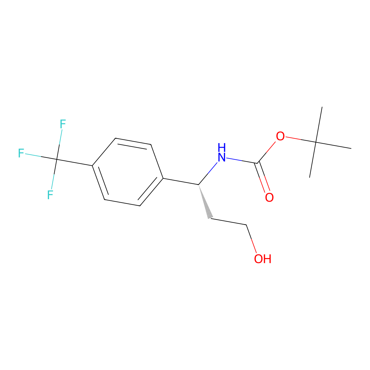 tert-butyl N-[(1R)-3-hydroxy-1-[4-(trifluoromethyl)phenyl]propyl]carbamate molecular structure, CAS 2920085-81-8