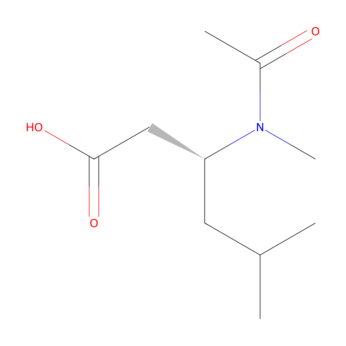 (3R)-5-methyl-3-(N-methylacetamido)hexanoic acid molecular structure, CAS 2920085-85-2