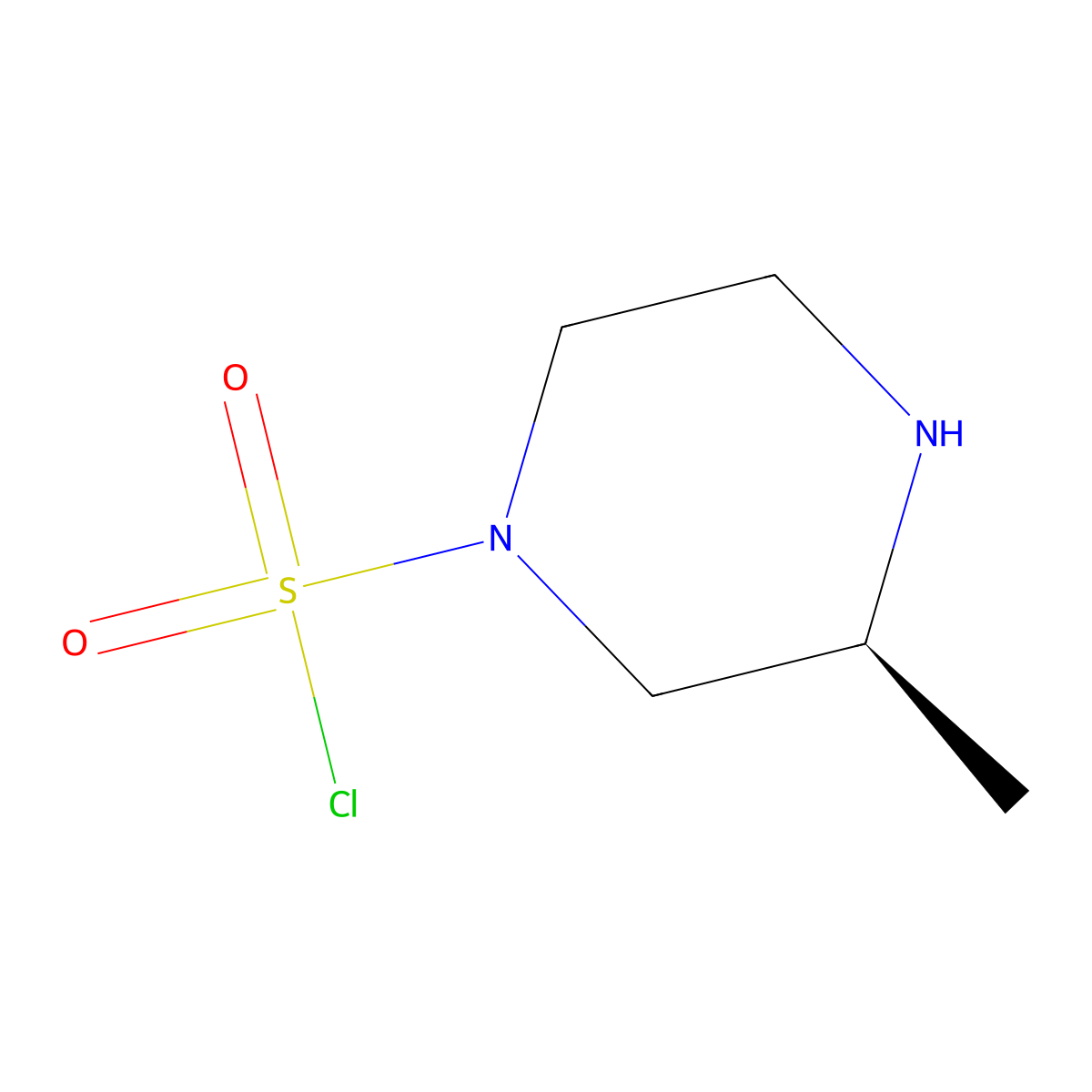 (3S)-3-methylpiperazine-1-sulfonyl chloride molecular structure, CAS 2920085-89-6