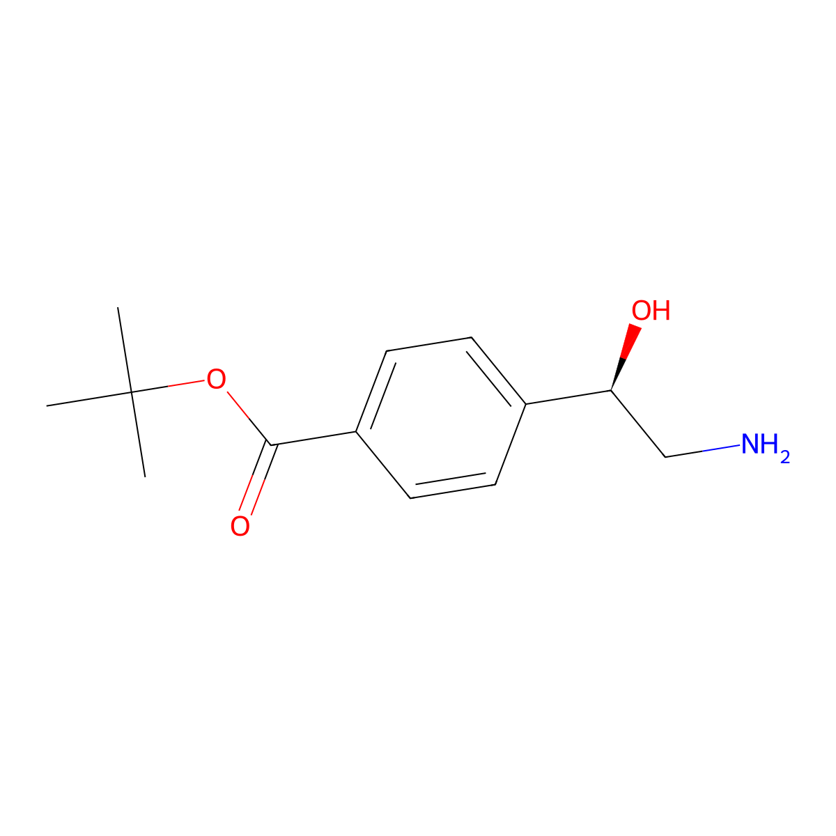 tert-butyl 4-[(1R)-2-amino-1-hydroxyethyl]benzoate molecular structure, CAS 2920085-95-4