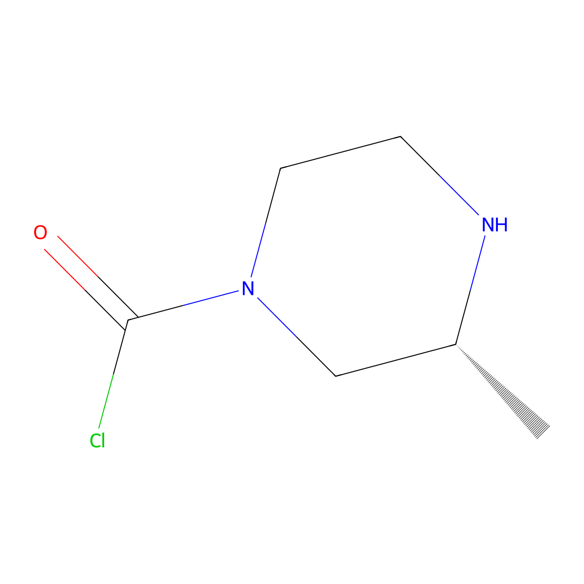 (3R)-3-methylpiperazine-1-carbonyl chloride molecular structure, CAS 2920086-00-4