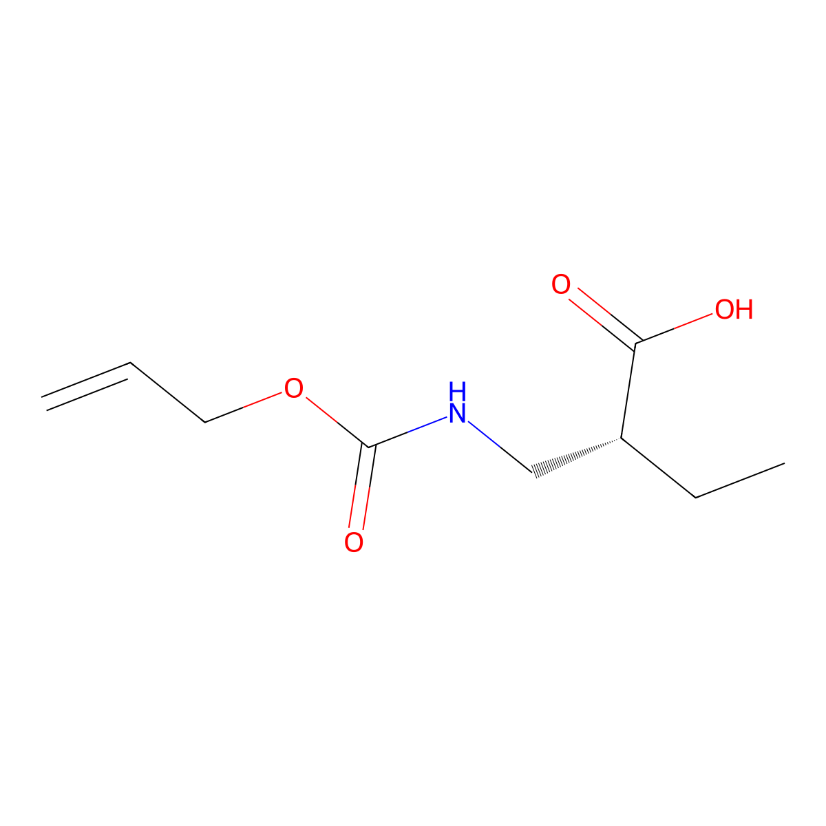 (2R)-2-({[(prop-2-en-1-yloxy)carbonyl]amino}methyl)butanoic acid molecular structure, CAS 2920086-05-9