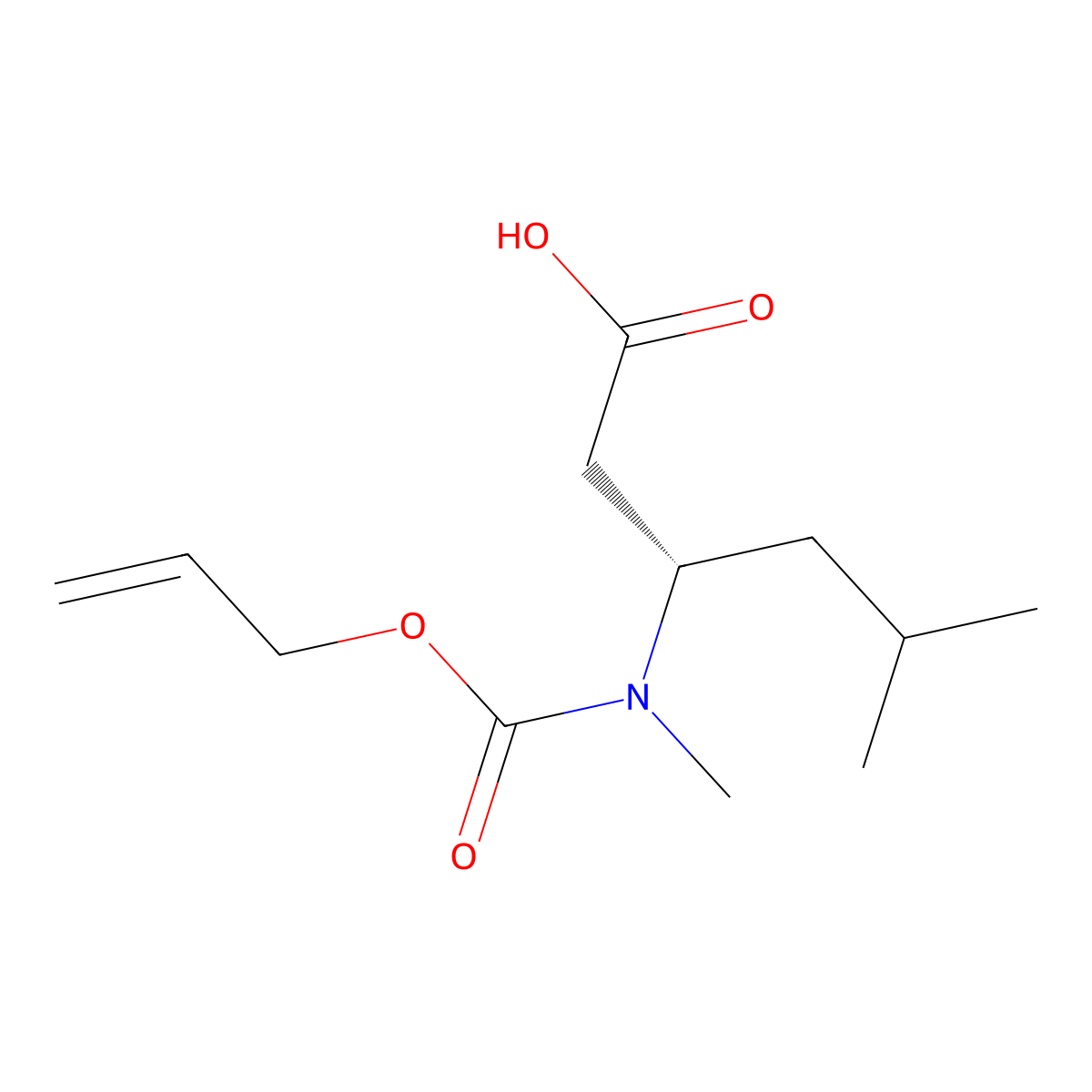 (3S)-5-methyl-3-{methyl[(prop-2-en-1-yloxy)carbonyl]amino}hexanoic acid molecular structure, CAS 2920086-12-8