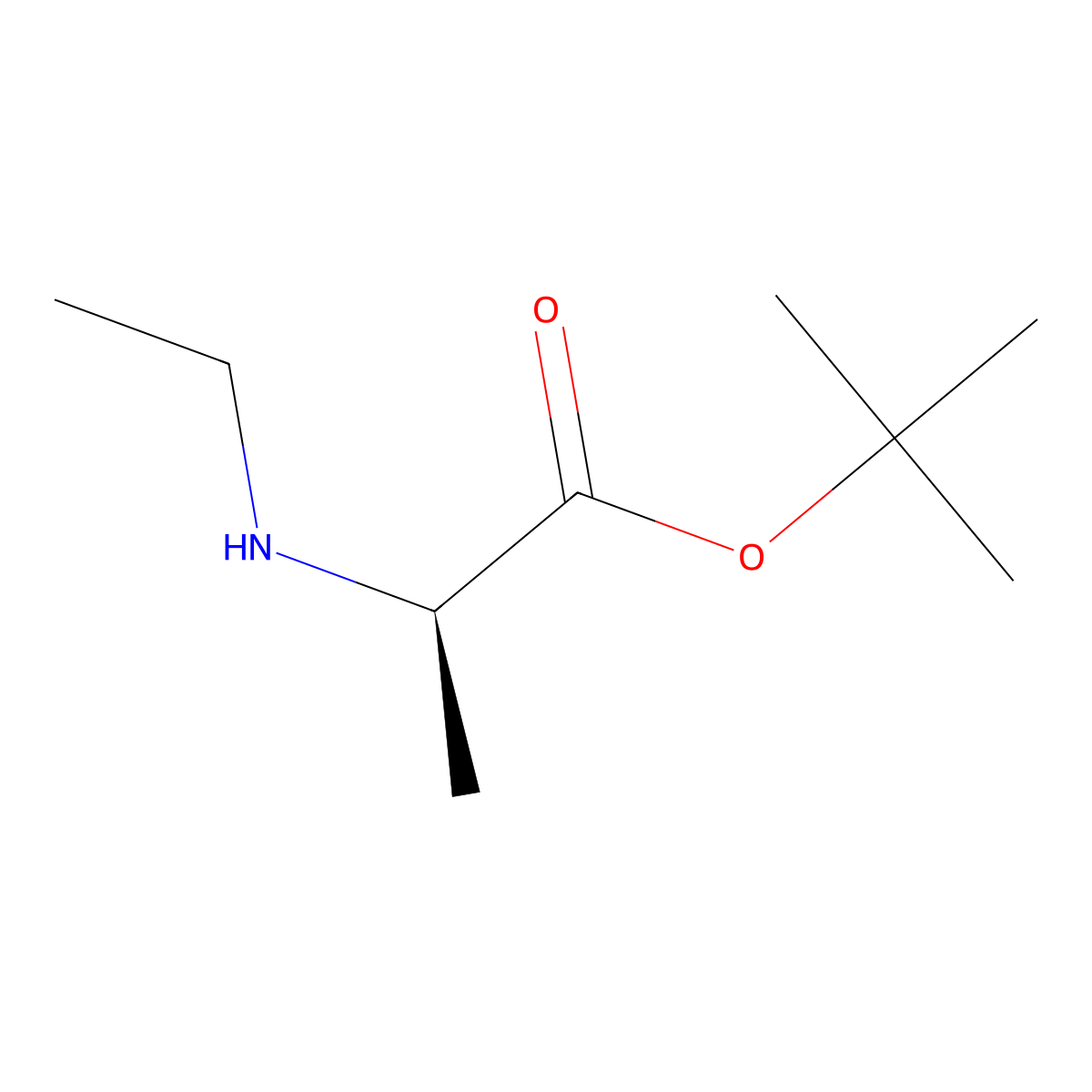 tert-butyl (2R)-2-(ethylamino)propanoate molecular structure, CAS 2920086-16-2
