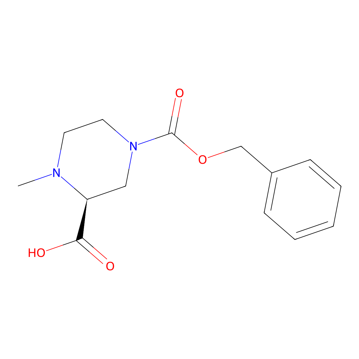 (2S)-4-[(benzyloxy)carbonyl]-1-methylpiperazine-2-carboxylic acid molecular structure, CAS 2920086-21-9