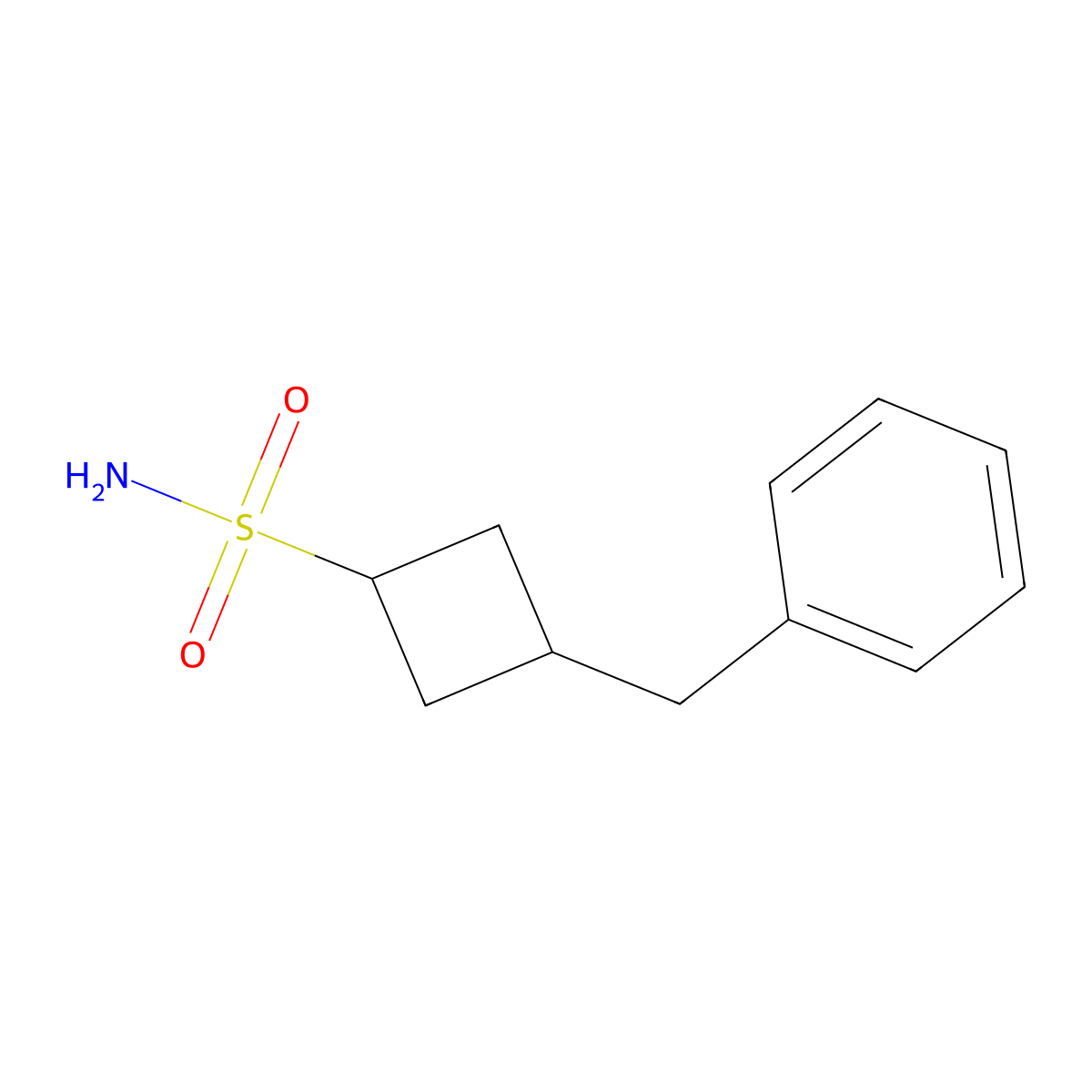 3-Benzylcyclobutane-1-sulfonamide molecular structure, CAS 2920086-35-5