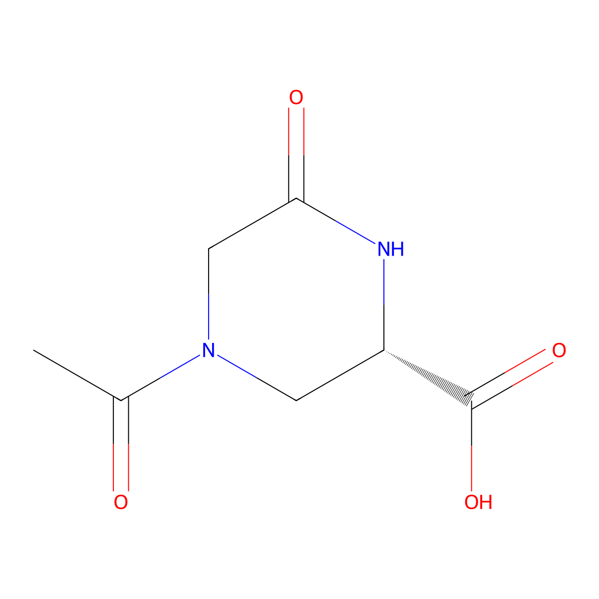 (2S)-4-acetyl-6-oxopiperazine-2-carboxylic acid molecular structure, CAS 2920086-40-2