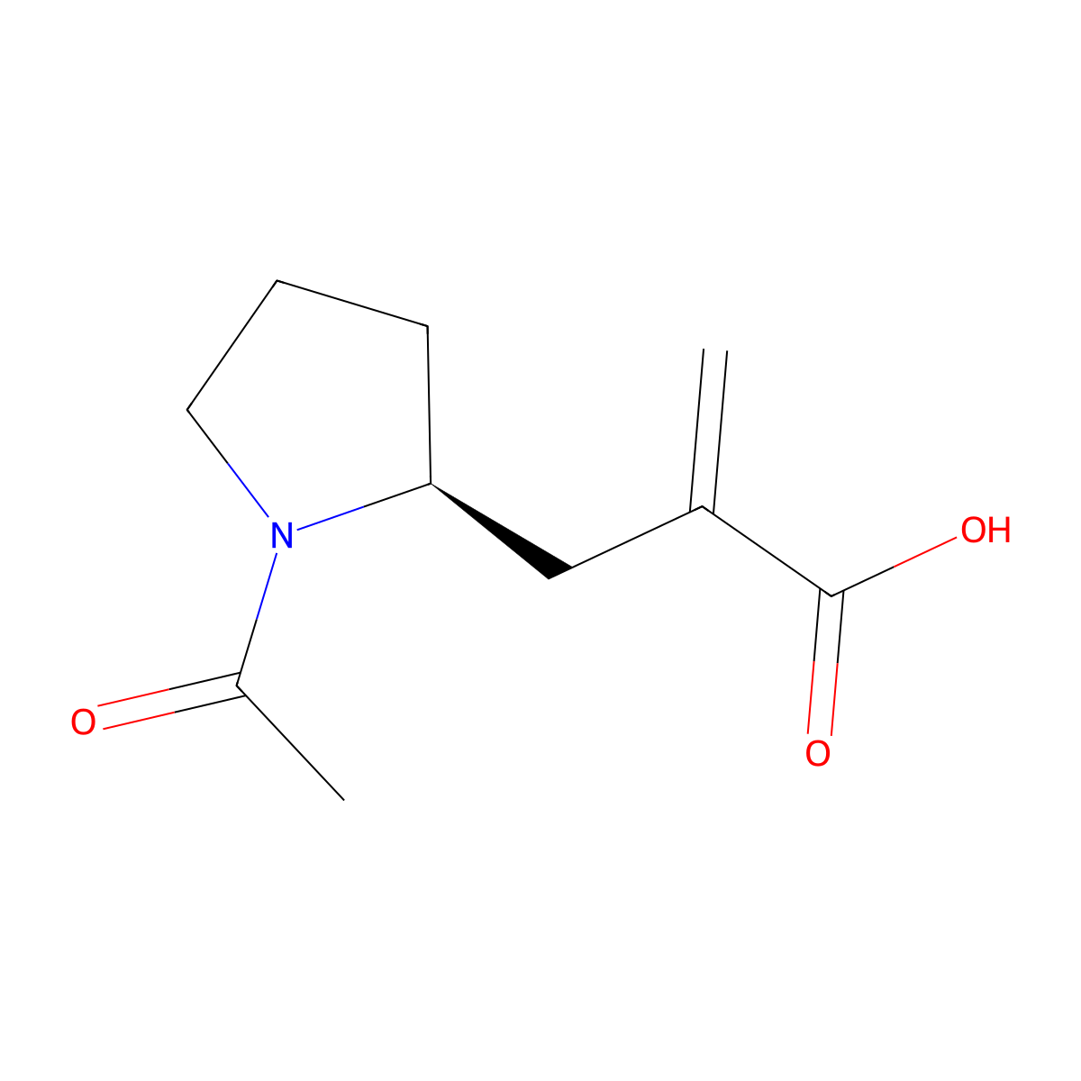 2-{[(2S)-1-acetylpyrrolidin-2-yl]methyl}prop-2-enoic acid molecular structure, CAS 2920086-92-4