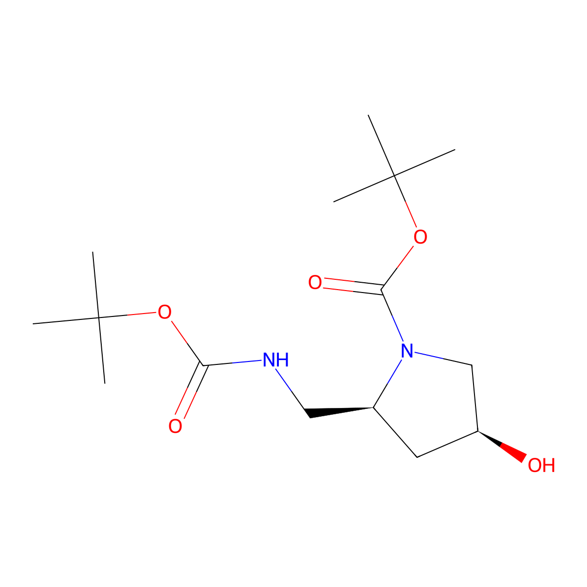 tert-butyl (2S,4S)-2-({[(tert-butoxy)carbonyl]amino}methyl)-4-hydroxypyrrolidine-1-carboxylate molecular structure, CAS 2920086-96-8