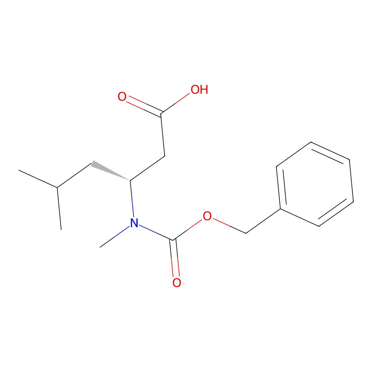 (3R)-3-{[(benzyloxy)carbonyl](methyl)amino}-5-methylhexanoic acid molecular structure, CAS 2920087-07-4