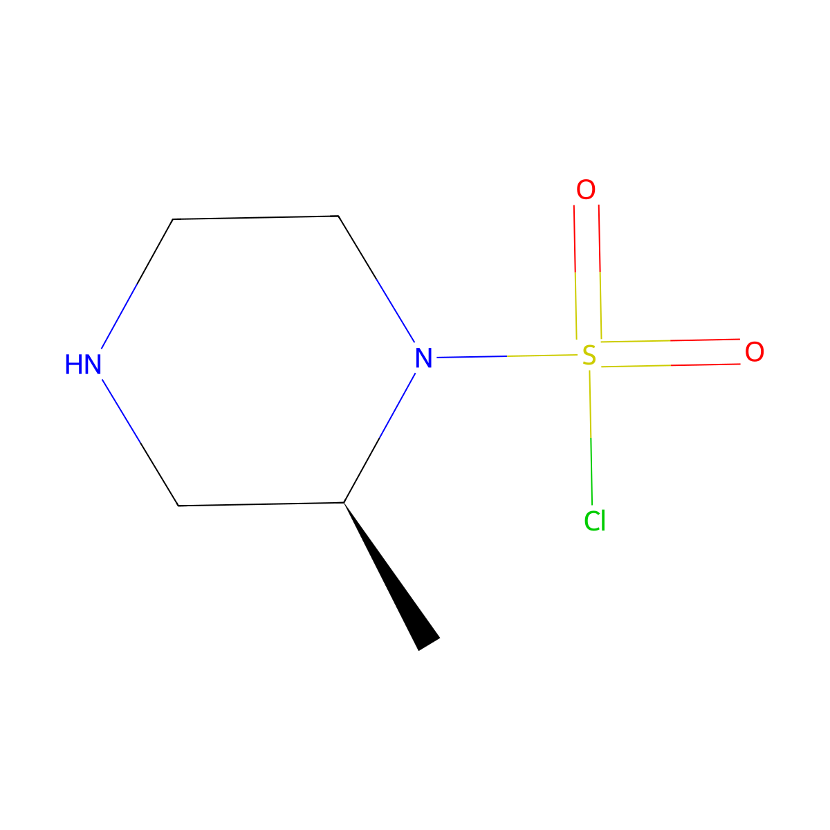 (2S)-2-methylpiperazine-1-sulfonyl chloride molecular structure, CAS 2920087-13-2