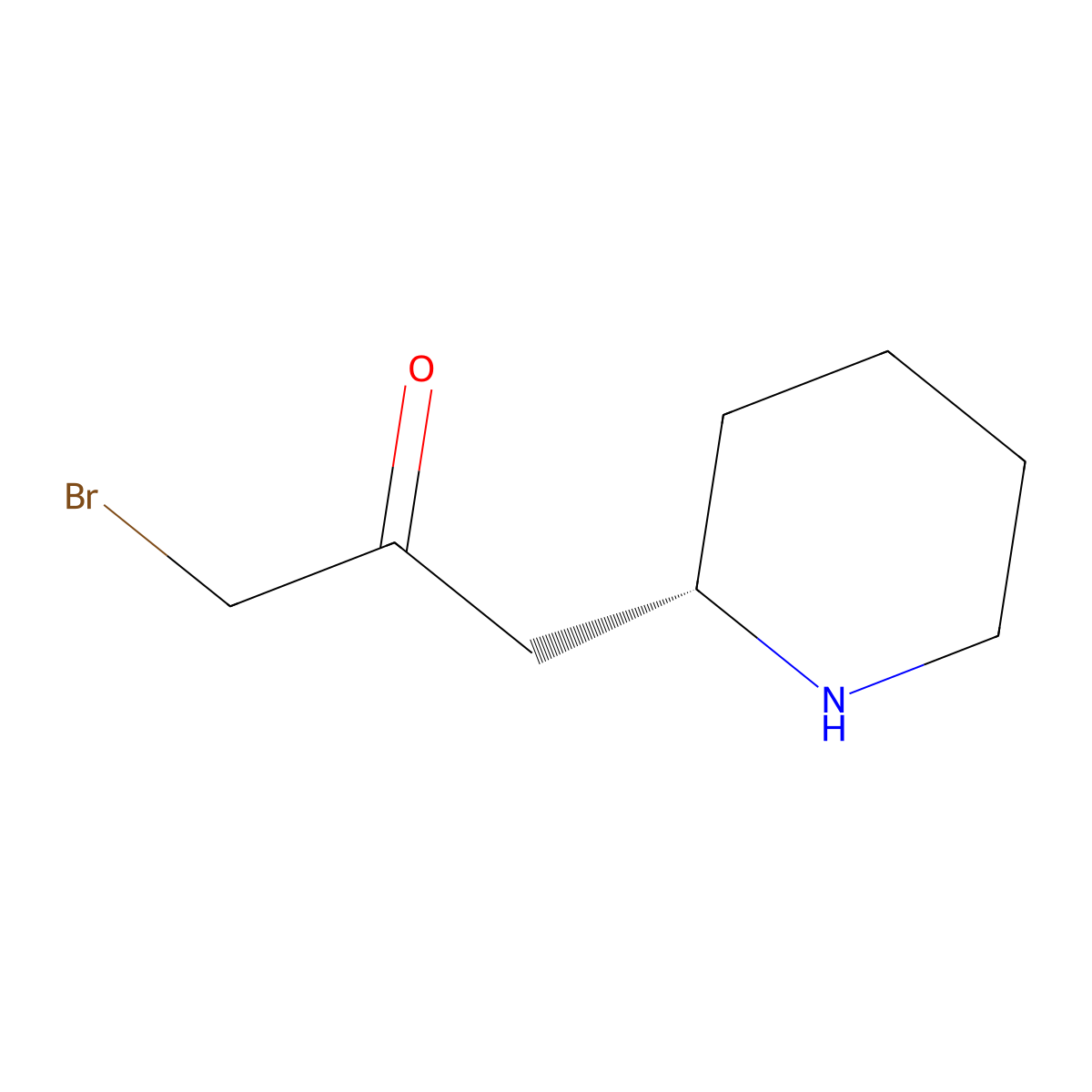 1-bromo-3-[(2S)-piperidin-2-yl]propan-2-one molecular structure, CAS 2920087-30-3