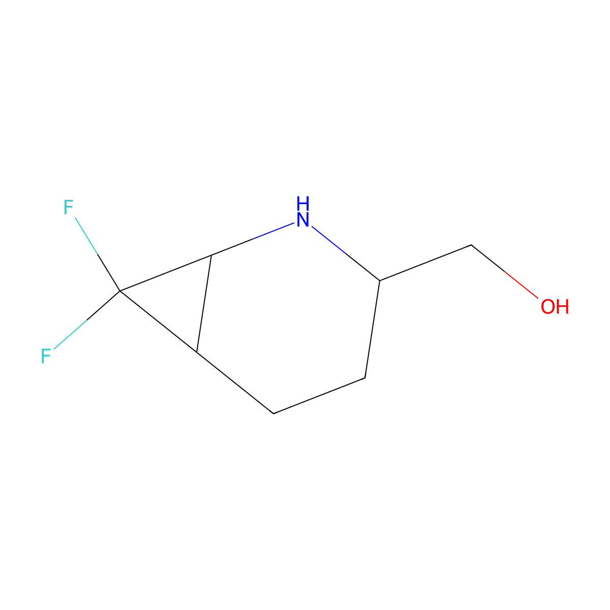 [(1S,3S,6R)-7,7-difluoro-2-azabicyclo[4.1.0]heptan-3-yl]methanol molecular structure, CAS 2920087-40-5