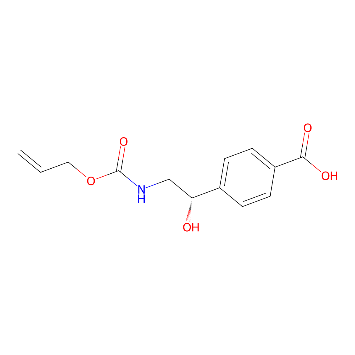 4-[(1S)-1-hydroxy-2-{[(prop-2-en-1-yloxy)carbonyl]amino}ethyl]benzoic acid molecular structure, CAS 2920087-53-0
