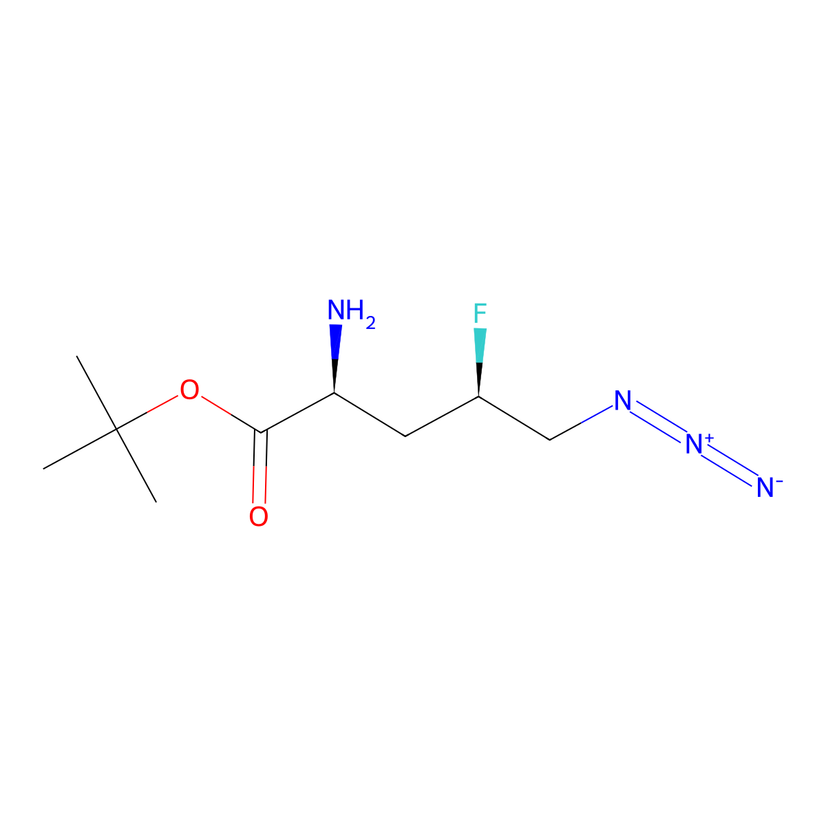 tert-butyl (2S,4R)-2-amino-5-azido-4-fluoropentanoate molecular structure, CAS 2920087-71-2