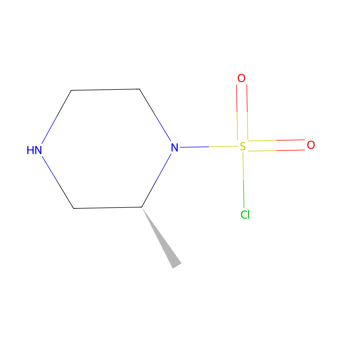 (2R)-2-methylpiperazine-1-sulfonyl chloride molecular structure, CAS 2920087-73-4