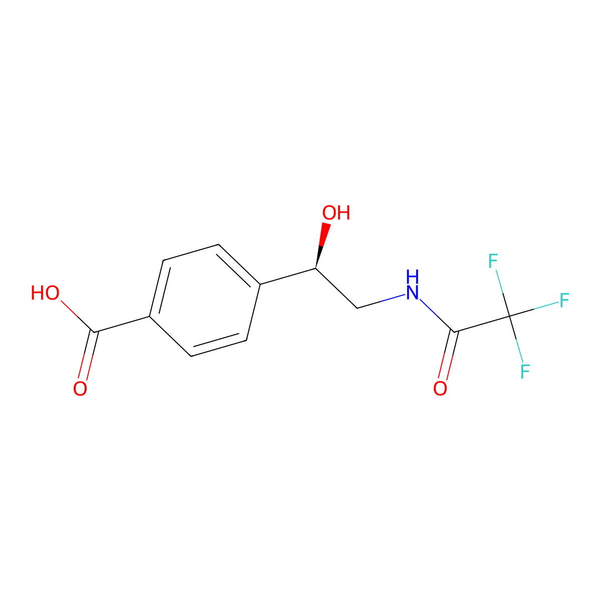 4-[(1R)-1-hydroxy-2-(2,2,2-trifluoroacetamido)ethyl]benzoic acid molecular structure, CAS 2920087-81-4