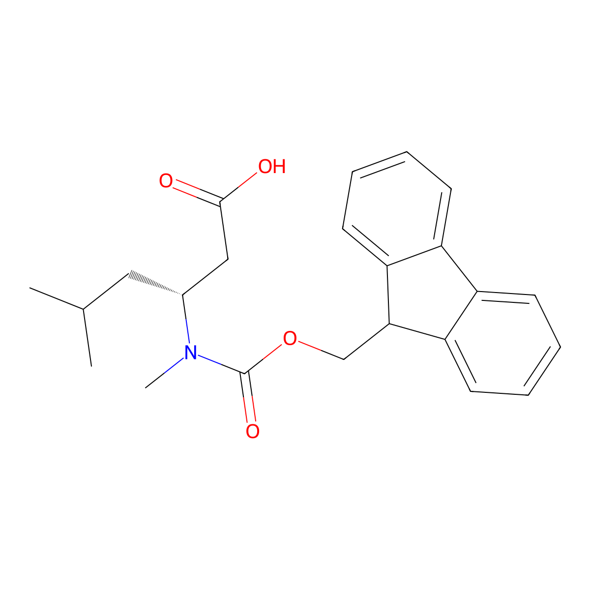 (3R)-3-({[(9H-fluoren-9-yl)methoxy]carbonyl}(methyl)amino)-5-methylhexanoic acid molecular structure, CAS 2920087-94-9