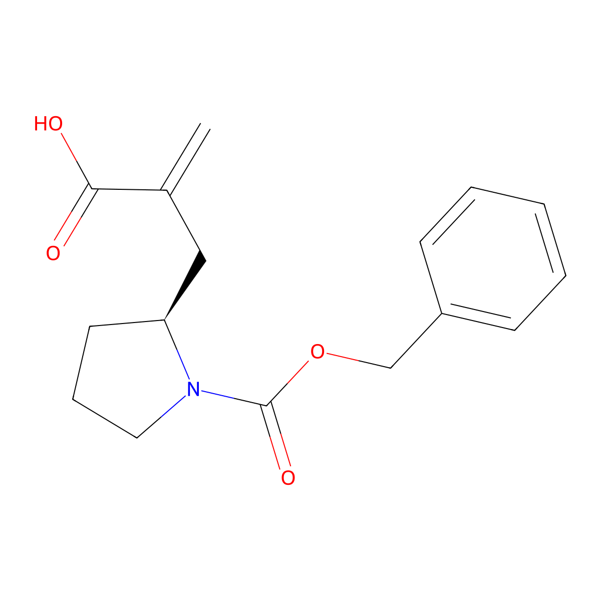 2-{[(2S)-1-[(benzyloxy)carbonyl]pyrrolidin-2-yl]methyl}prop-2-enoic acid molecular structure, CAS 2920088-94-2