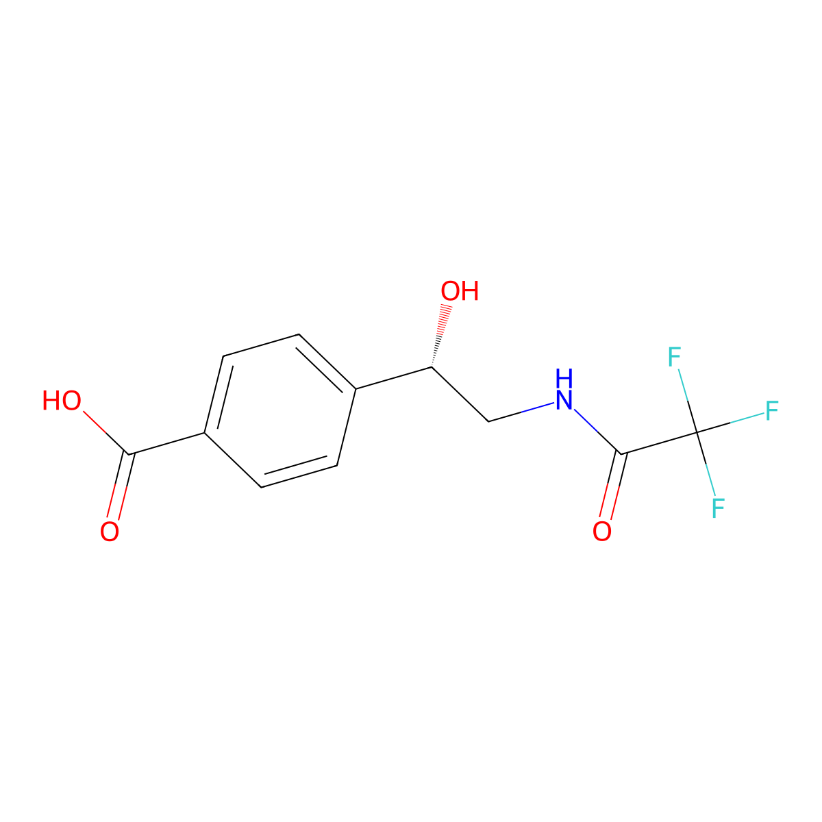 4-[(1S)-1-hydroxy-2-(2,2,2-trifluoroacetamido)ethyl]benzoic acid molecular structure, CAS 2920089-04-7