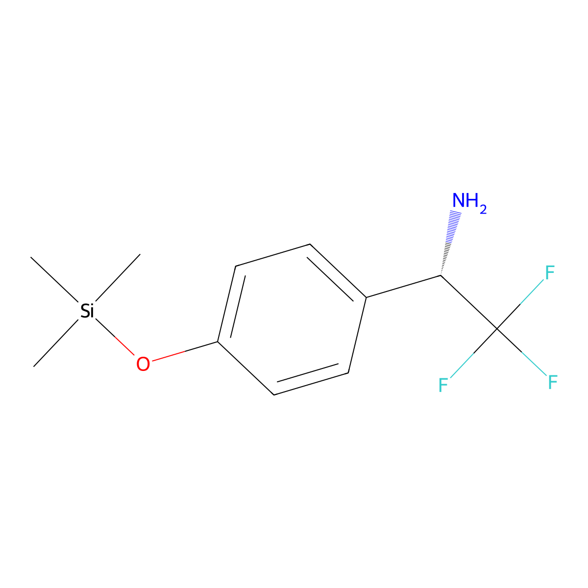 (1S)-2,2,2-trifluoro-1-{4-[(trimethylsilyl)oxy]phenyl}ethan-1-amine molecular structure, CAS 2920089-05-8