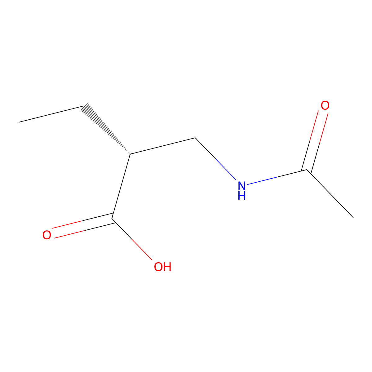 (2R)-2-(acetamidomethyl)butanoic acid molecular structure, CAS 2920089-07-0