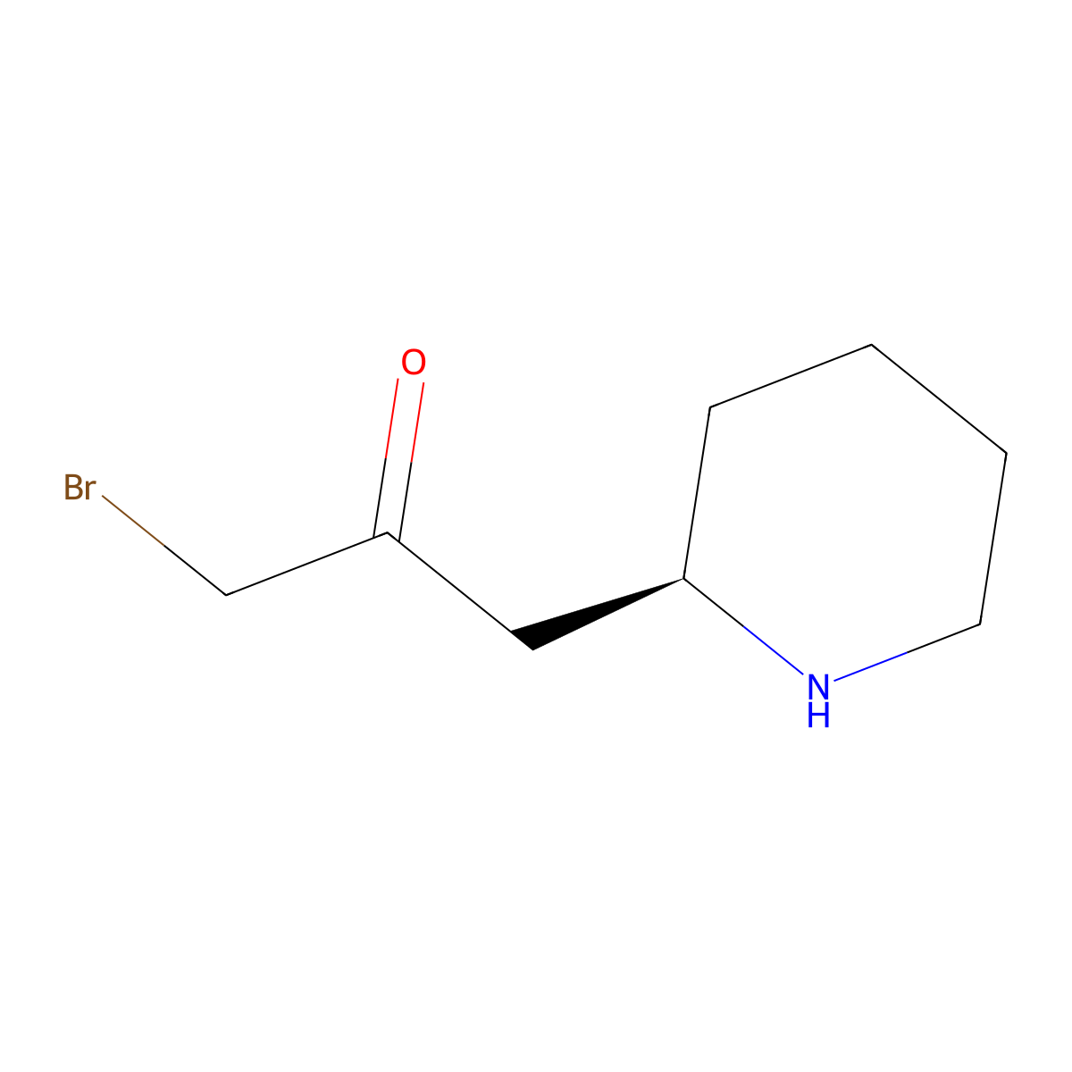 1-bromo-3-[(2R)-piperidin-2-yl]propan-2-one molecular structure, CAS 2920089-23-0