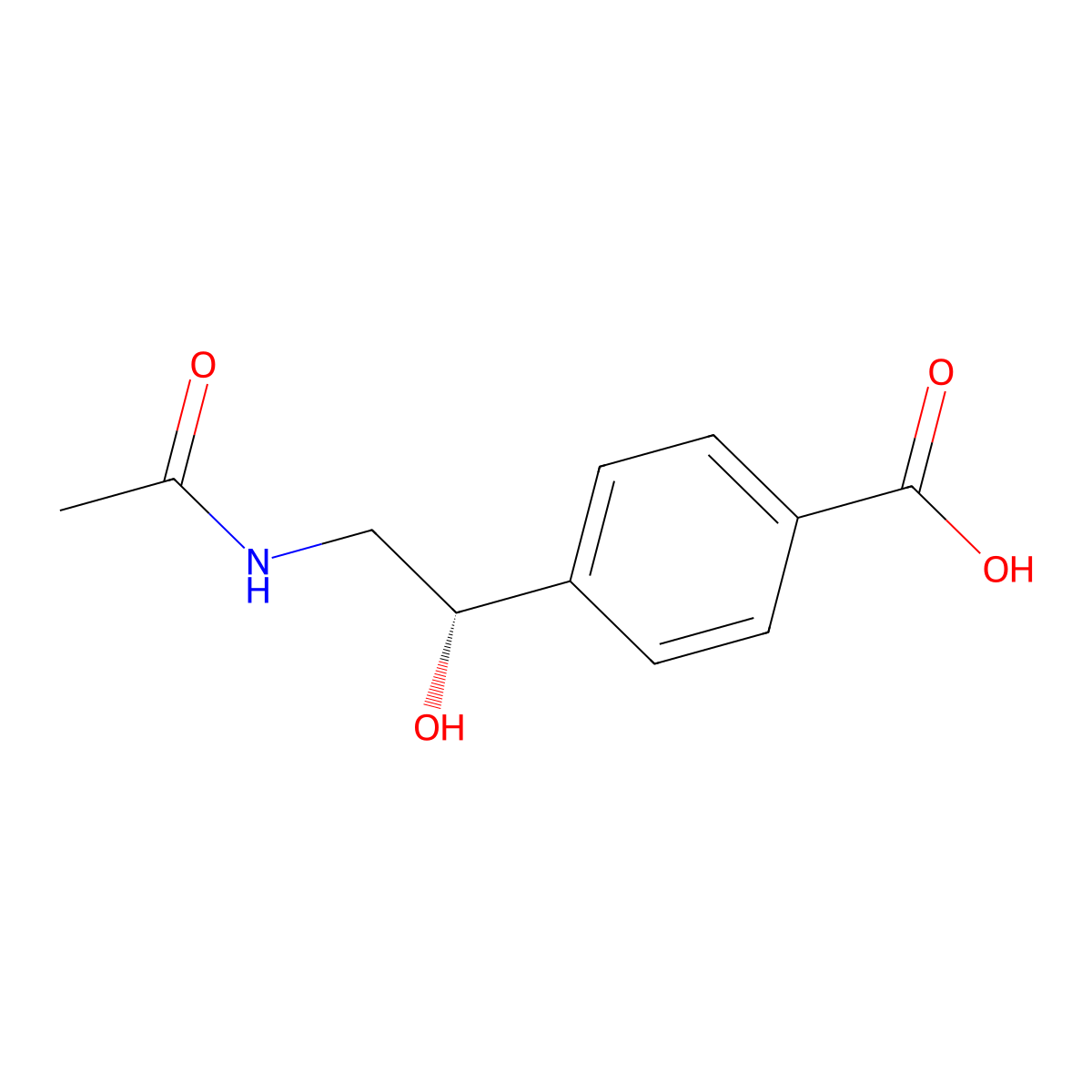 4-[(1S)-2-acetamido-1-hydroxyethyl]benzoic acid molecular structure, CAS 2920089-25-2