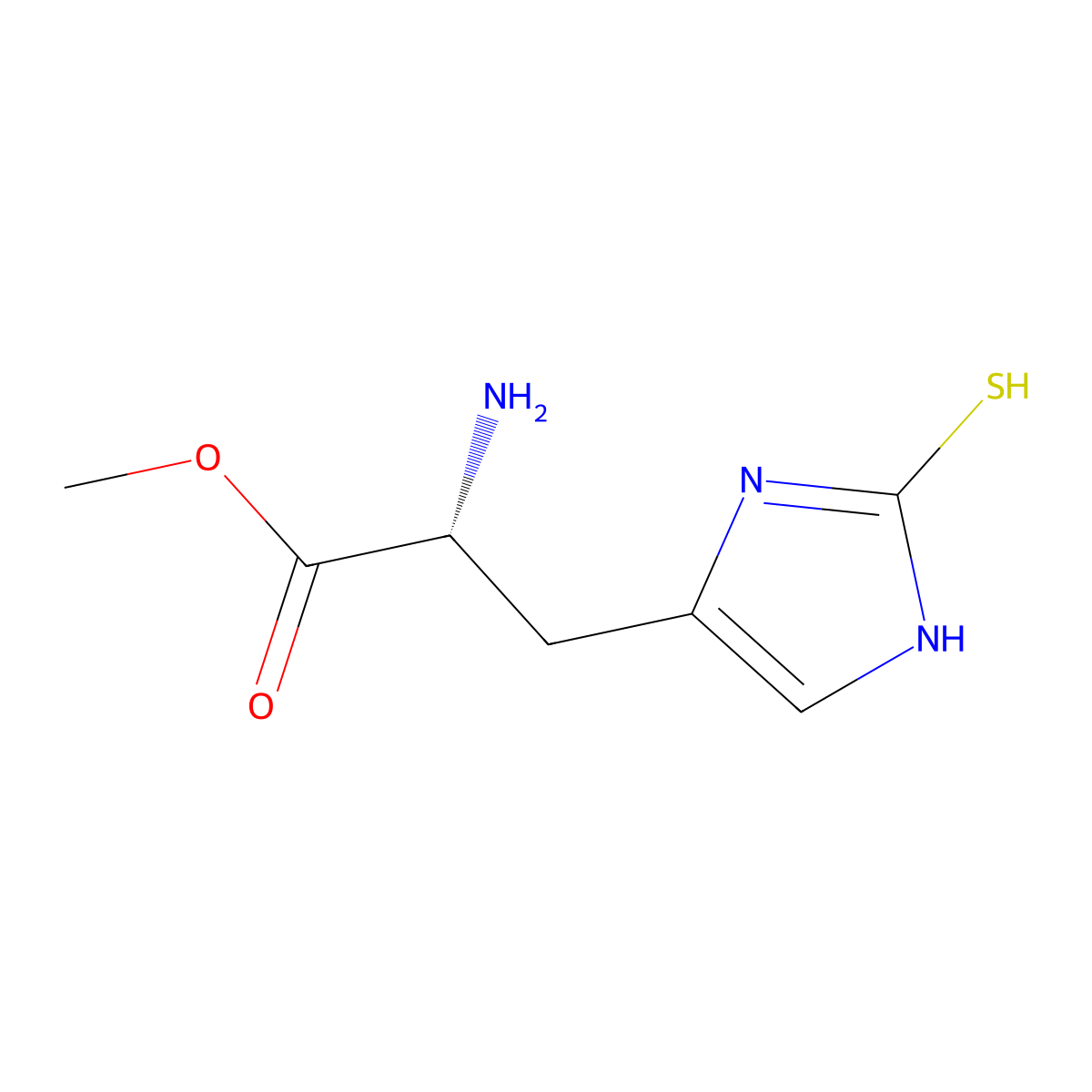 methyl (2R)-2-amino-3-(2-sulfanyl-1H-imidazol-4-yl)propanoate molecular structure, CAS 2920089-30-9