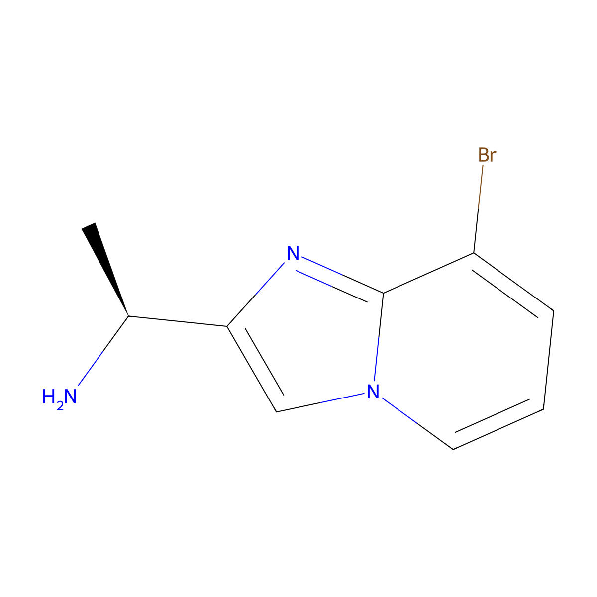 (1S)-1-{8-bromoimidazo[1,2-a]pyridin-2-yl}ethan-1-amine molecular structure, CAS 2920089-33-2