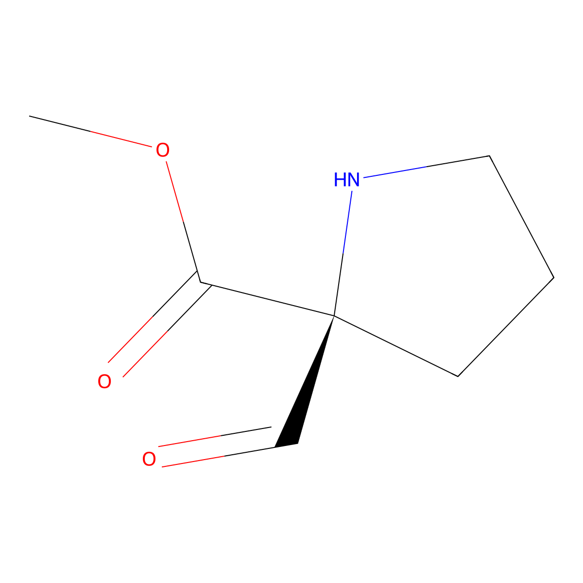 methyl (2S)-2-formylpyrrolidine-2-carboxylate molecular structure, CAS 2920089-39-8