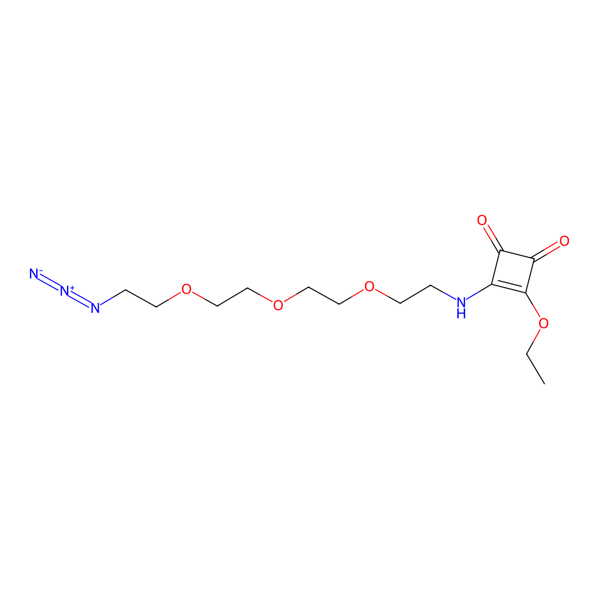 3-[2-[2-[2-(2-Azidoethoxy)ethoxy]ethoxy]ethylamino]-4-ethoxycyclobut-3-ene-1,2-dione molecular structure, CAS 2920089-51-4