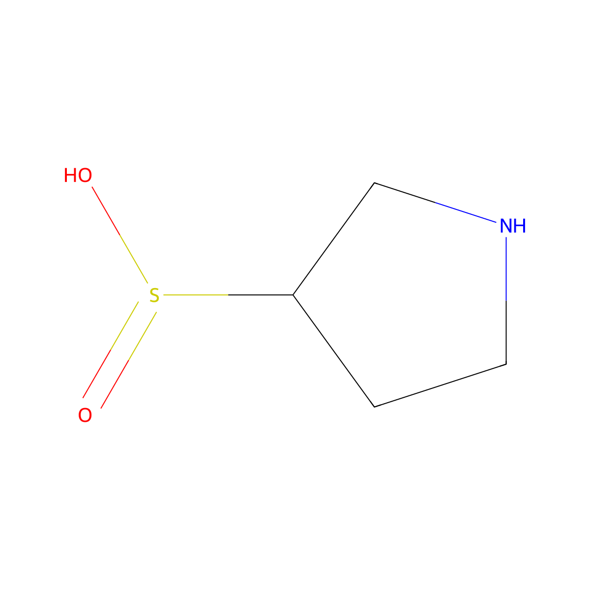 (3R)-pyrrolidine-3-sulfinic acid molecular structure, CAS 2920113-70-6